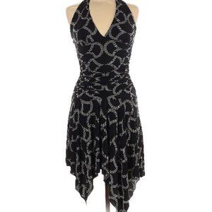 XOXO Printed Asymmetric Halter Dress M